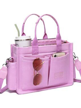 Women's Pink Travel Nurse Teacher Purse Laptop Tote Crossbody Handbags